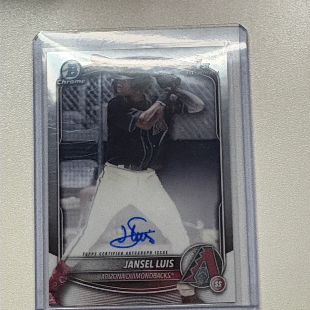 2025 topps Bowman chrome Jansel Luis 1st Bowman Autographed Baseball Card